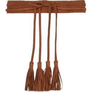 Maje Anoushka Suede Camel Tassel Belt (NEW)